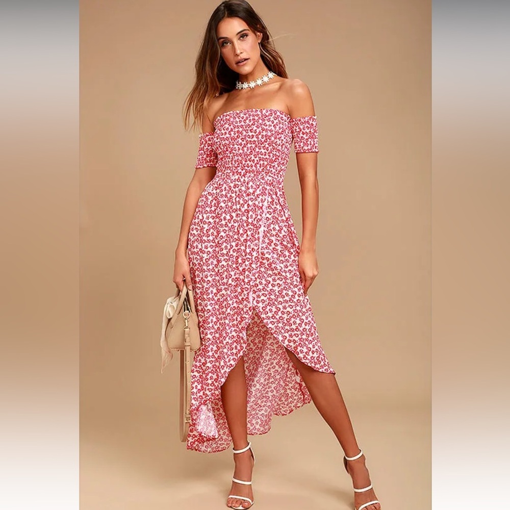 Lucy Love Red Floral High Low Dress - Picture 4 of 12